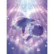Lade das Bild in den Galerie-Viewer, Kreuz-Ctitch Delphin - voller quadratischer Diamant - 40x50cm