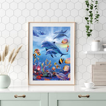 Lade das Bild in den Galerie-Viewer, Kreuz-Ctitch Delphin - voller quadratischer Diamant - 40x50cm