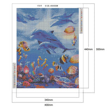 Lade das Bild in den Galerie-Viewer, Kreuz-Ctitch Delphin - voller quadratischer Diamant - 40x50cm