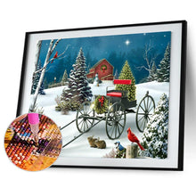 Lade das Bild in den Galerie-Viewer, Wagen im Schnee - voller quadratischer Diamant - 50x40cm