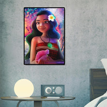 Lade das Bild in den Galerie-Viewer, Große Augen Mädchen - voller runder Diamant - 30x40cm