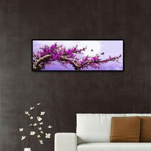 Lade das Bild in den Galerie-Viewer, Lila Baum - voller runder Diamant - 80x30cm