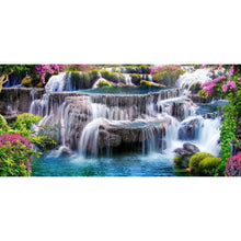 Lade das Bild in den Galerie-Viewer, Bergblick Landschaft - voller runder Diamant - 80x40cm