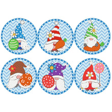 Lade das Bild in den Galerie-Viewer, 6 teile/satz +1 lagerregal-Blumen-Holz Diamond Untersetzer