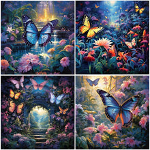 Lade das Bild in den Galerie-Viewer, Garden Butterfly-Full Round Diamond Painting-30x30cm
