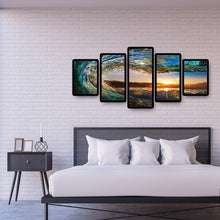 Lade das Bild in den Galerie-Viewer, Wellen 5 Stück - voller runder Diamant - 95x45cm