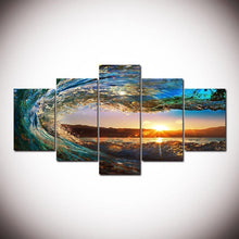 Lade das Bild in den Galerie-Viewer, Wellen 5 Stück - voller runder Diamant - 95x45cm