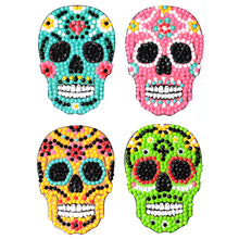 Lade das Bild in den Galerie-Viewer, 4pcs-Four Color Skull-Diy Handwerk Aufkleber