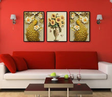 Lade das Bild in den Galerie-Viewer, Pfau Sonnenblume - voller runder Diamant - 92x45cm