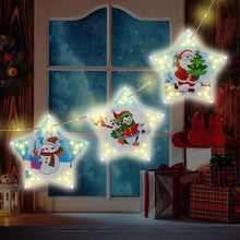 Lade das Bild in den Galerie-Viewer, 3pcs / set Diamant Malerei Weihnachtsbaum führte hängende Lichter