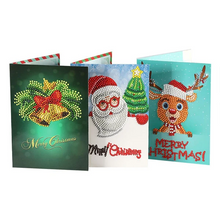 Lade das Bild in den Galerie-Viewer, 8pcs/set Christmas Greeting Cards Diamond Painting