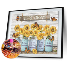 Lade das Bild in den Galerie-Viewer, Blumen-Vollbohrer Rundbohrer-50x40cm-Diamantmalerei
