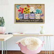 Lade das Bild in den Galerie-Viewer, Blumen-Vollbohrer Rundbohrer-50x40cm-Diamantmalerei