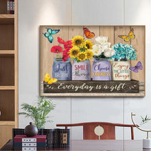 Lade das Bild in den Galerie-Viewer, Blumen-Vollbohrer Rundbohrer-50x40cm-Diamantmalerei