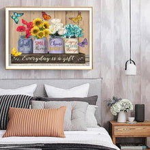 Lade das Bild in den Galerie-Viewer, Blumen-Vollbohrer Rundbohrer-50x40cm-Diamantmalerei