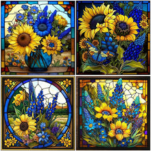 Lade das Bild in den Galerie-Viewer, Buntglas Sunflower-VollerDiamond Painting-35x35cm