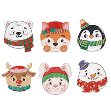 Lade das Bild in den Galerie-Viewer, 6 teile/satz +1 lagerregal-Blumen-Holz Diamond Untersetzer