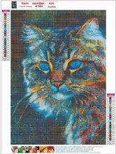 Lade das Bild in den Galerie-Viewer, Blaue Katze-Rund/Quadrat Diamond Painting
