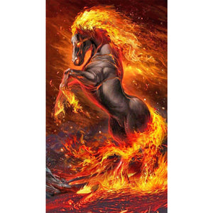 Flame Horse-Full Drill Diamond Painting-40x70cm