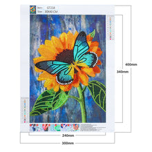 Lade das Bild in den Galerie-Viewer, Schmetterlings-Sonnenblume-speziell geformtes Kristalldiamant-Gemälde-30*40cm

