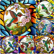 Lade das Bild in den Galerie-Viewer, Buntglas Hummingbird-Full Round Diamond Painting-30x30cm
