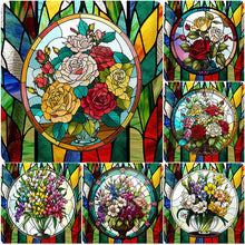 Lade das Bild in den Galerie-Viewer, Buntglas Bouquet-VollerDiamond Painting-30x30cm