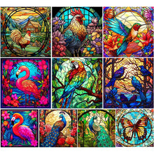 Lade das Bild in den Galerie-Viewer, Buntglas Animal-Full Round Diamond Painting-30x30cm