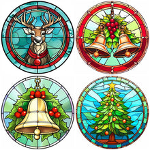 Lade das Bild in den Galerie-Viewer, Weihnachten-vollständiges rundes Diamantgemälde-30x30cm