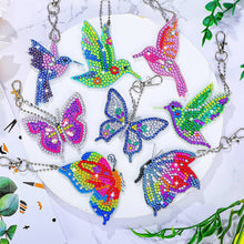Lade das Bild in den Galerie-Viewer, 8-teiliger Kolibri- und Schmetterlings-Doppelseiten-Schlüsselanhänger
