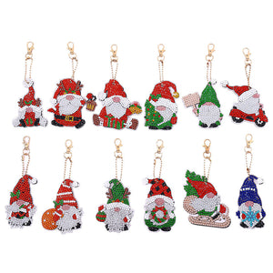 12 x doppelseitiger Weihnachtsmann-Schlüsselanhänger