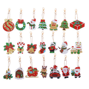 12 x doppelseitiger Weihnachtsmann-Schlüsselanhänger