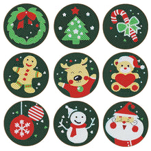 Lade das Bild in den Galerie-Viewer, 9 teile/satz +1 lagerregal-Weihnachten-Holz Diamond Untersetzer