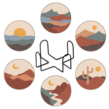 Lade das Bild in den Galerie-Viewer, 6 teile/satz +1 lagerregal-Blumen-Holz Diamond Untersetzer