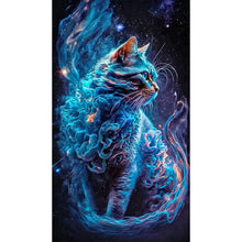 Lade das Bild in den Galerie-Viewer, Sternenhimmel Smoke Cat-Vollbild Diamond Painting-40x70cm