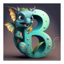 Lade das Bild in den Galerie-Viewer, Alphabet-Dinosaurier-Vollbohrer-Diamantmalerei