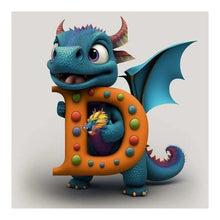 Lade das Bild in den Galerie-Viewer, Alphabet-Dinosaurier-Vollbohrer-Diamantmalerei