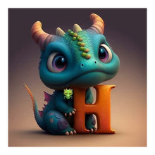 Lade das Bild in den Galerie-Viewer, Alphabet-Dinosaurier-Vollbohrer-Diamantmalerei