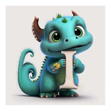 Lade das Bild in den Galerie-Viewer, Alphabet-Dinosaurier-Vollbohrer-Diamantmalerei