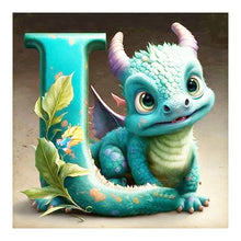 Lade das Bild in den Galerie-Viewer, Alphabet-Dinosaurier-Vollbohrer-Diamantmalerei