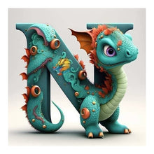 Lade das Bild in den Galerie-Viewer, Alphabet-Dinosaurier-Vollbohrer-Diamantmalerei