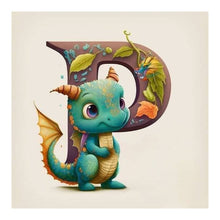 Lade das Bild in den Galerie-Viewer, Alphabet-Dinosaurier-Vollbohrer-Diamantmalerei