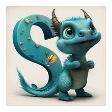 Lade das Bild in den Galerie-Viewer, Alphabet-Dinosaurier-Vollbohrer-Diamantmalerei