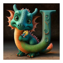 Lade das Bild in den Galerie-Viewer, Alphabet-Dinosaurier-Vollbohrer-Diamantmalerei