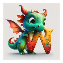 Lade das Bild in den Galerie-Viewer, Alphabet-Dinosaurier-Vollbohrer-Diamantmalerei