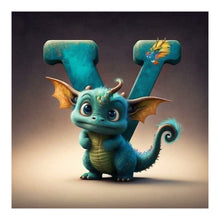 Lade das Bild in den Galerie-Viewer, Alphabet-Dinosaurier-Vollbohrer-Diamantmalerei