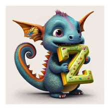 Lade das Bild in den Galerie-Viewer, Alphabet-Dinosaurier-Vollbohrer-Diamantmalerei