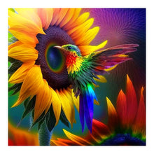 Lade das Bild in den Galerie-Viewer, Sonnenblumen Hummingbird-Volle Diamond Painting-30x30cm