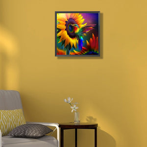 Sonnenblumen Hummingbird-Volle Diamond Painting-30x30cm