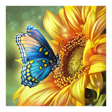 Lade das Bild in den Galerie-Viewer, Sonnenblumen Butterfly-Volle Diamond Painting-30x30cm