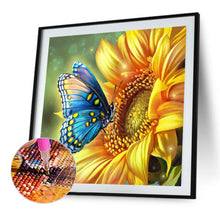 Lade das Bild in den Galerie-Viewer, Sonnenblumen Butterfly-Volle Diamond Painting-30x30cm